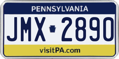 PA license plate JMX2890