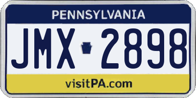 PA license plate JMX2898
