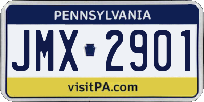 PA license plate JMX2901