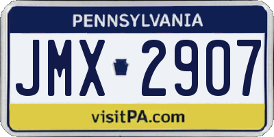PA license plate JMX2907