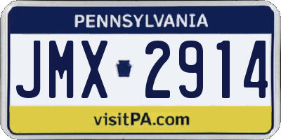 PA license plate JMX2914