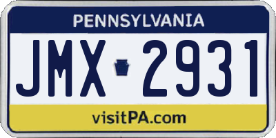 PA license plate JMX2931