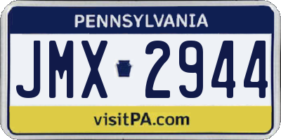 PA license plate JMX2944