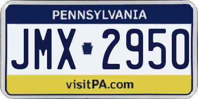 PA license plate JMX2950