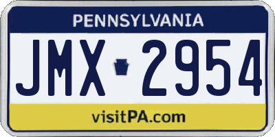 PA license plate JMX2954