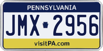 PA license plate JMX2956