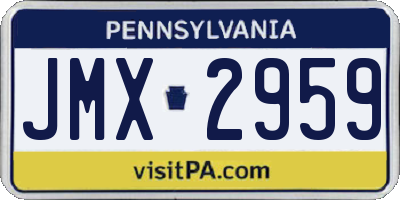PA license plate JMX2959