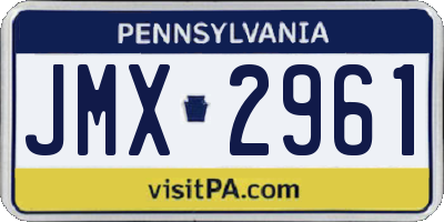 PA license plate JMX2961