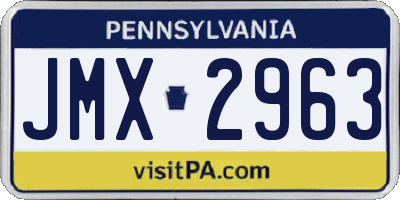 PA license plate JMX2963
