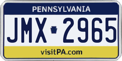 PA license plate JMX2965
