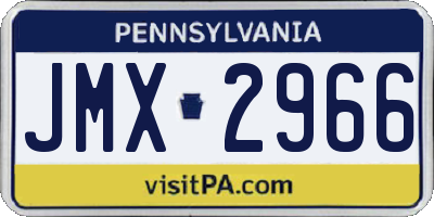 PA license plate JMX2966