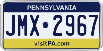 PA license plate JMX2967
