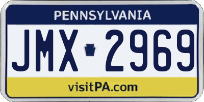 PA license plate JMX2969