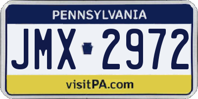 PA license plate JMX2972