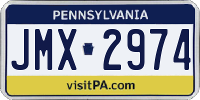 PA license plate JMX2974