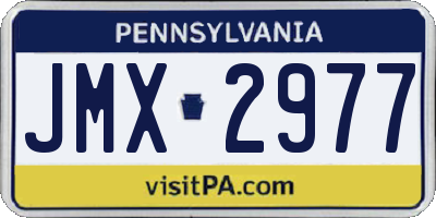 PA license plate JMX2977