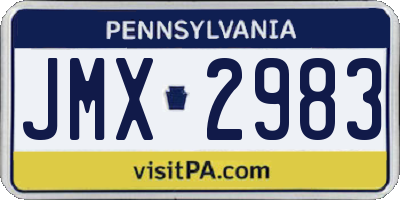 PA license plate JMX2983