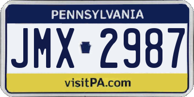 PA license plate JMX2987