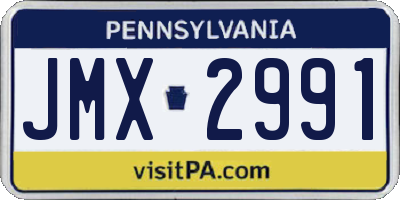 PA license plate JMX2991