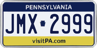 PA license plate JMX2999