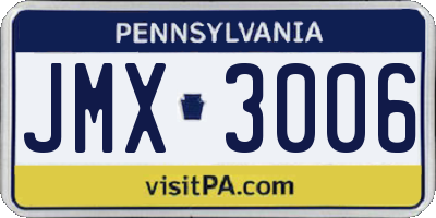 PA license plate JMX3006