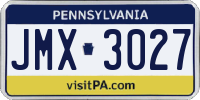 PA license plate JMX3027