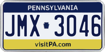 PA license plate JMX3046