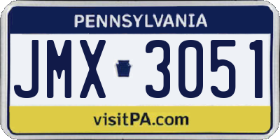 PA license plate JMX3051