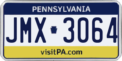 PA license plate JMX3064
