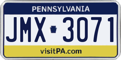 PA license plate JMX3071