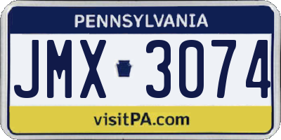 PA license plate JMX3074