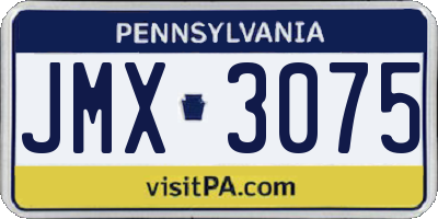 PA license plate JMX3075
