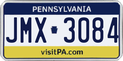 PA license plate JMX3084