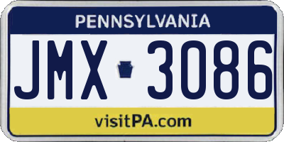 PA license plate JMX3086