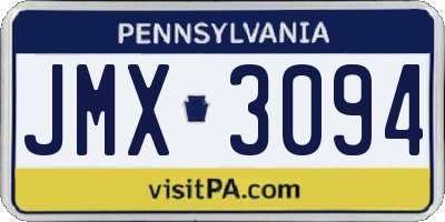 PA license plate JMX3094