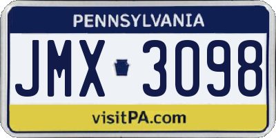 PA license plate JMX3098