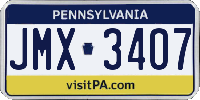 PA license plate JMX3407