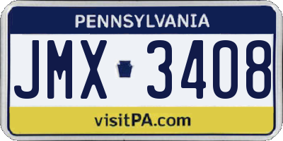 PA license plate JMX3408