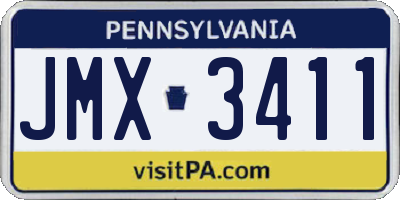 PA license plate JMX3411