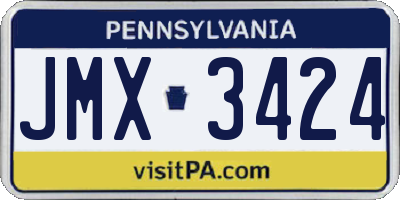 PA license plate JMX3424
