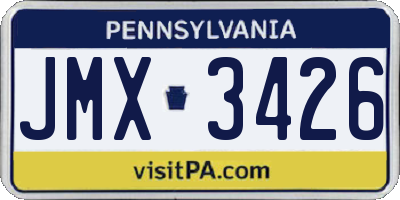 PA license plate JMX3426