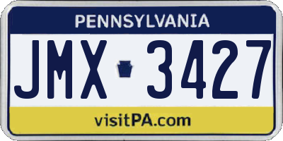 PA license plate JMX3427