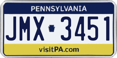 PA license plate JMX3451