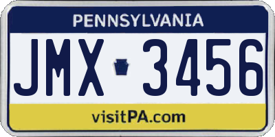 PA license plate JMX3456