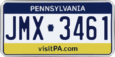 PA license plate JMX3461