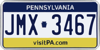 PA license plate JMX3467