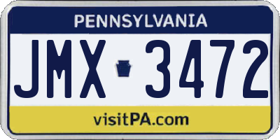 PA license plate JMX3472