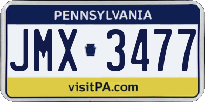 PA license plate JMX3477