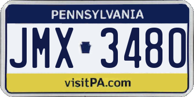 PA license plate JMX3480
