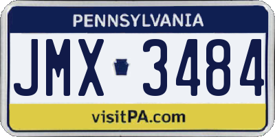 PA license plate JMX3484